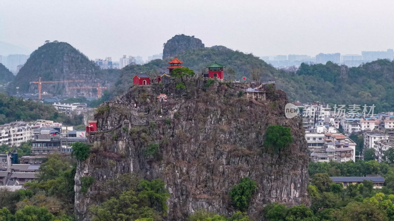 桂林独秀峰王城景区航拍图