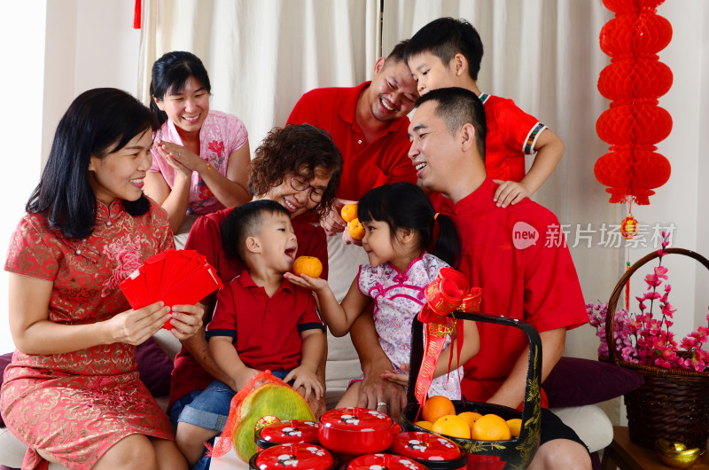 家庭团聚共度传统节日场景