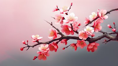 数字插画梅花背景 数字插画梅花背景