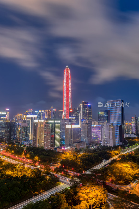 深圳福田中心区CBD灯光秀夜景