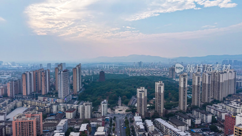 城市建筑鸟瞰全景