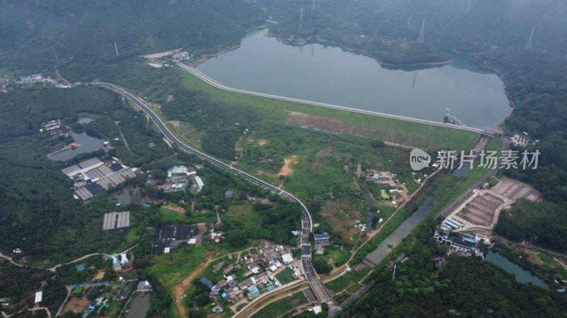 航拍广东省东莞市清溪镇自然风光