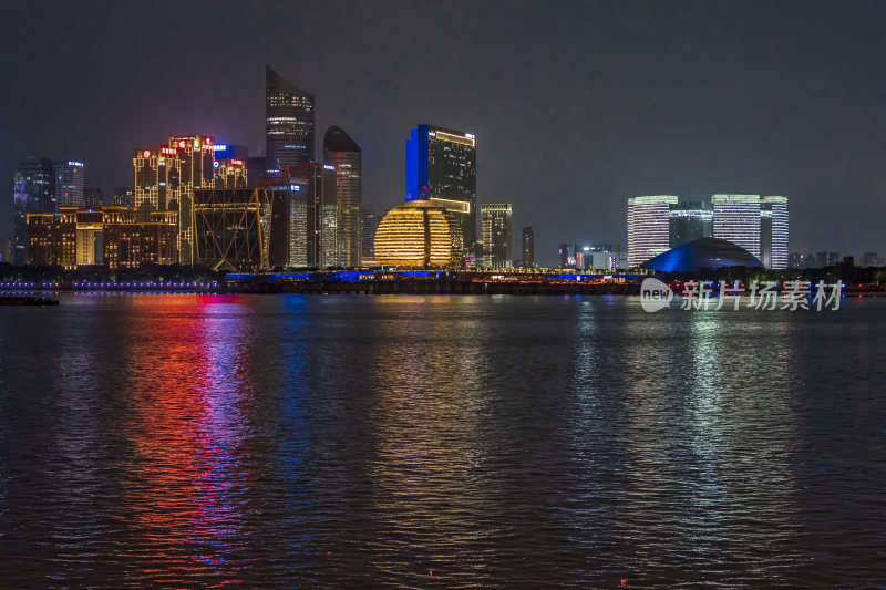 杭州钱江新城城市阳台夜景