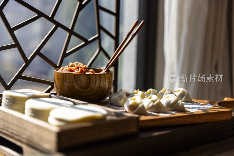 节日包饺子 冬至 春节 古风传统美食