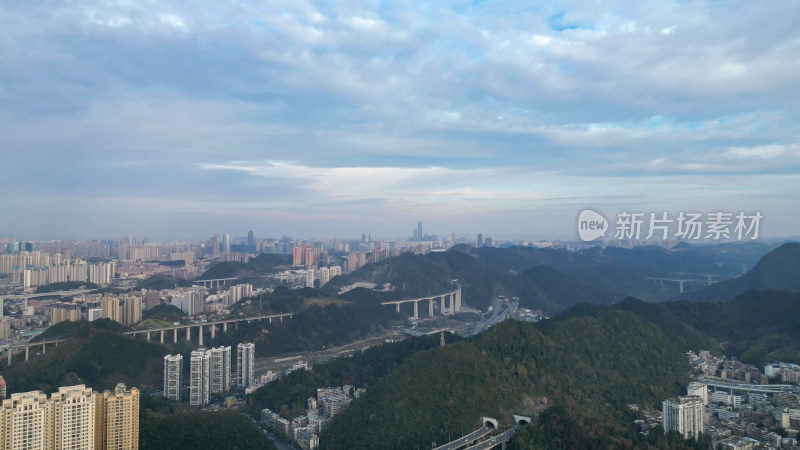 航拍贵阳大景云贵山山头公园