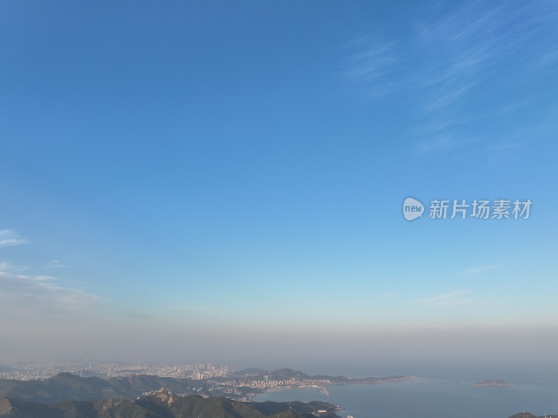 威海市猫头山环海路刘公岛山海城市风景