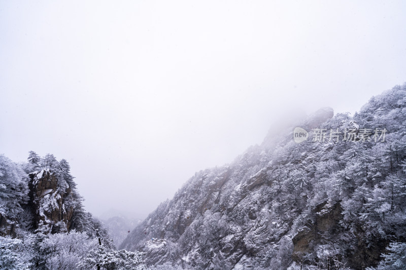 老君山下雪大山森林雾凇景观