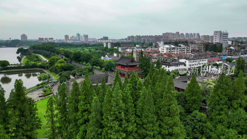 湖北荆州古城4A景区航拍