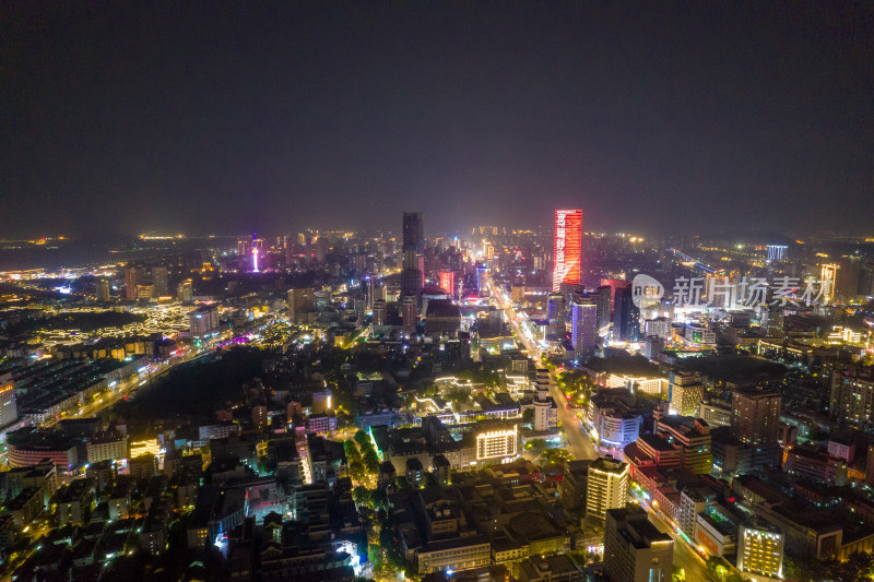 江苏徐州城市夜景航拍图