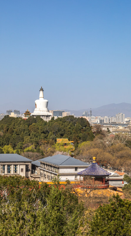 北京景山公园看北海公园后海公园城市景观