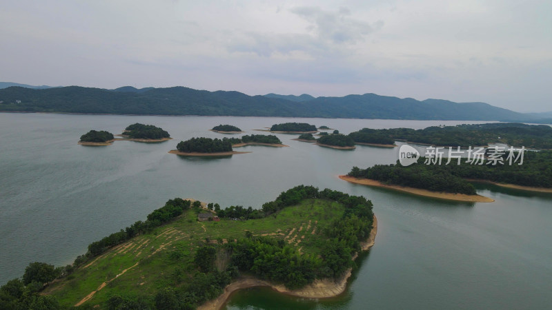 航拍湖北荆州洈水景区4A景区