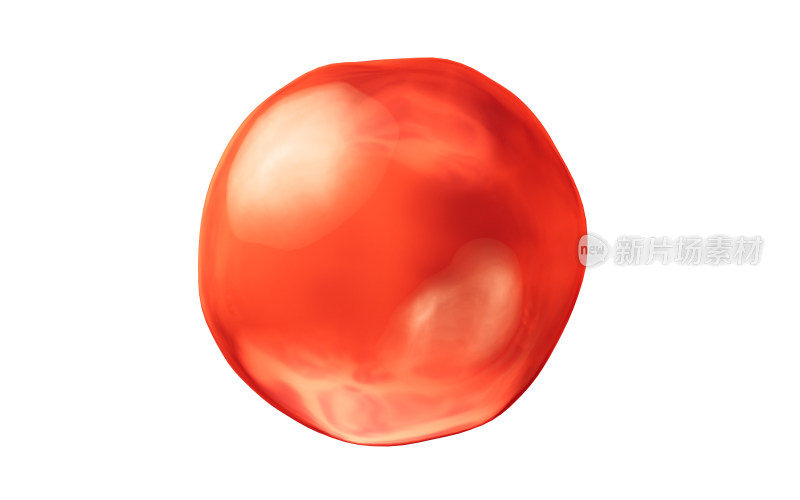 透明红色薄膜气泡3D渲染
