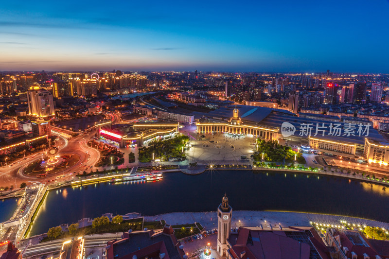 天津城市风光地标建筑城市夜景