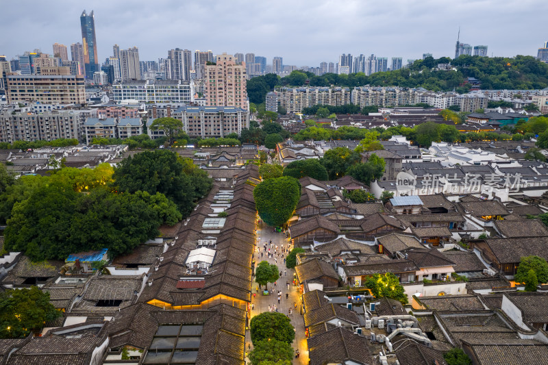航拍福州三坊七巷夜景