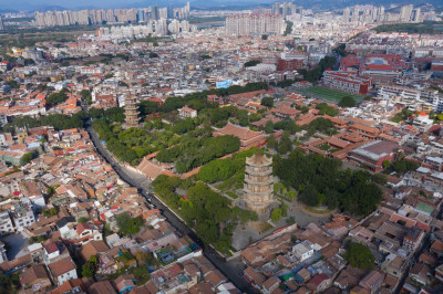 泉州古城西街航拍全景