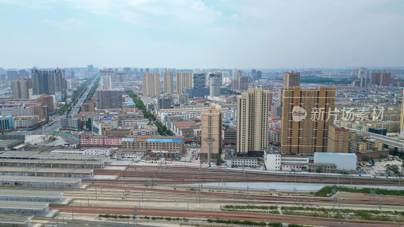 航拍河南商丘城市建设商丘大景