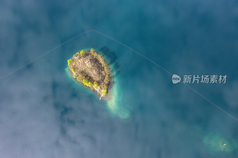 云南丽江泸沽湖摩梭族美景高空航拍