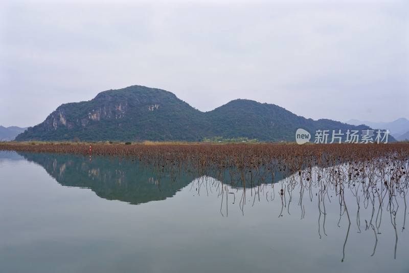 云南普者黑风景区， 山水风景，倒影