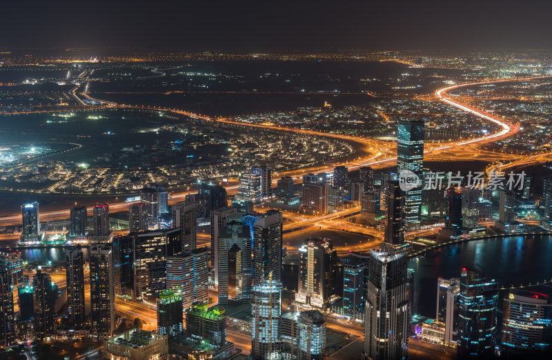 迪拜城市夜景