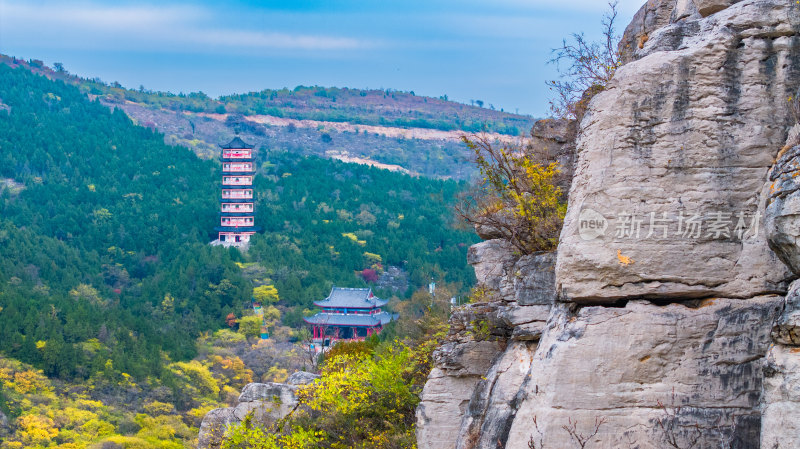 峄城冠石榴园青檀寺秋色