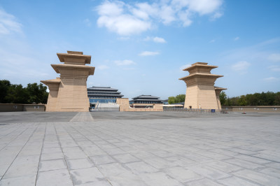 陕西历史博物馆秦汉馆展馆秦汉风格建筑外观