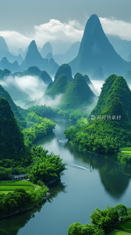 漓江桂林山水广西阳朔风景名胜背景