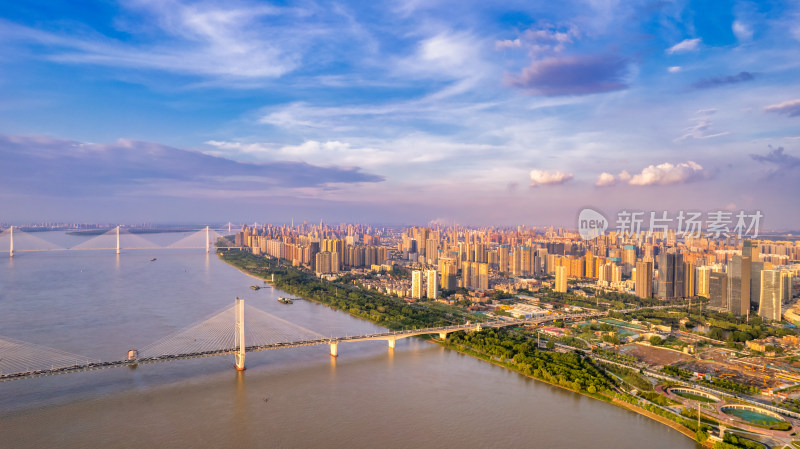 武汉长江二桥与二七长江大桥航拍