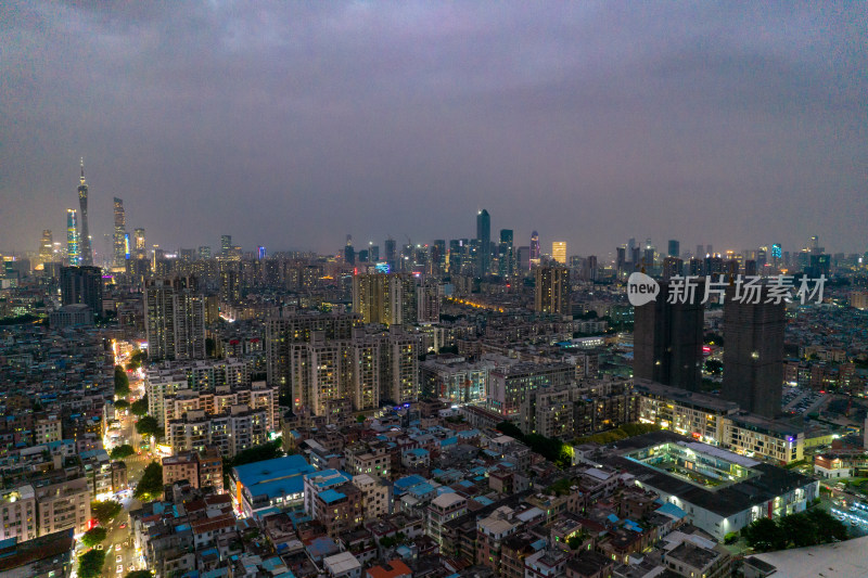 广州城市夜景航拍摄影图