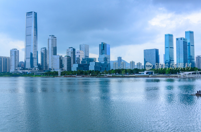 深圳湾CBD城市摩天大楼建筑群都市风光