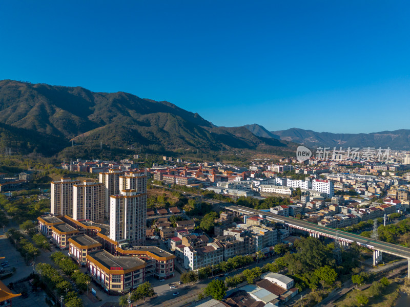 仙游依山而建的建筑航拍全景