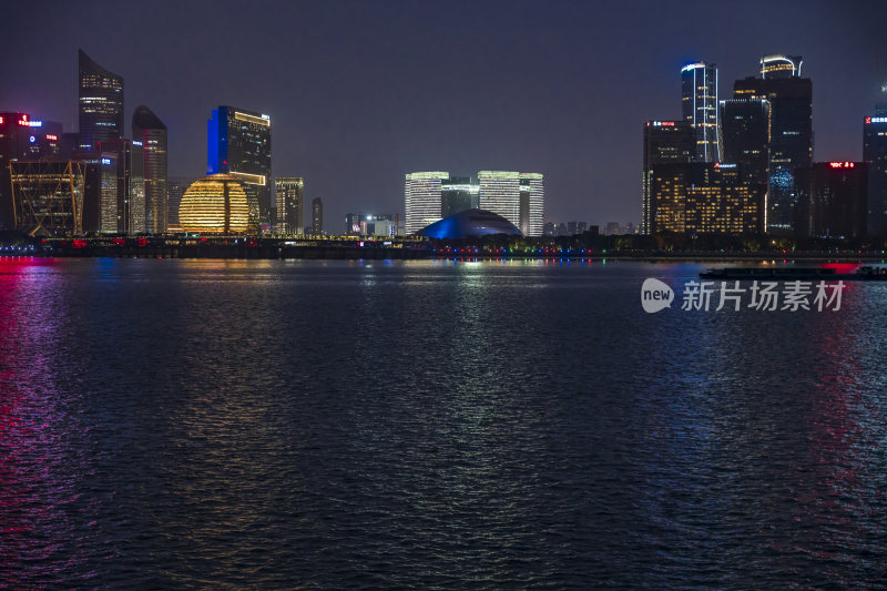 杭州钱江新城城市阳台夜景