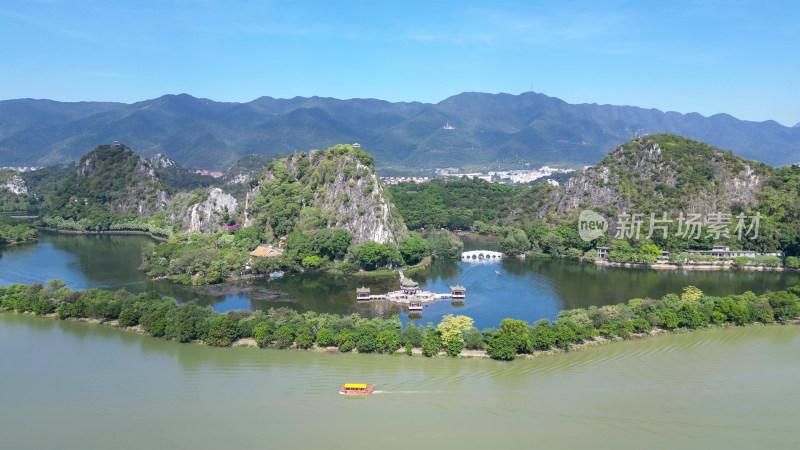 航拍广东肇庆七星岩景区