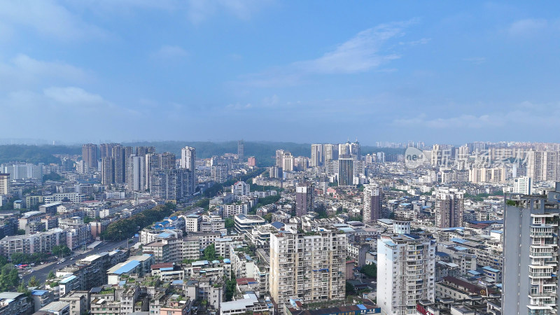 航拍四川乐山城市建设乐山大景