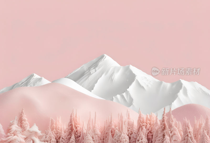 粉色梦幻雪山