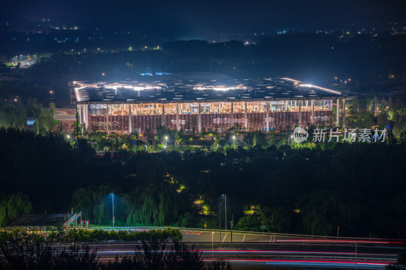 北京城市图书馆夜景照明