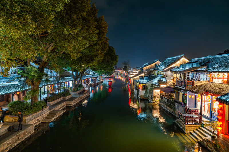 江南水乡西塘古镇夜景