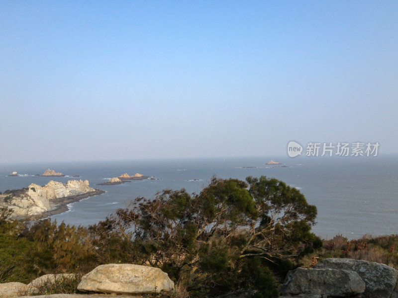 海边岩石与植被景观