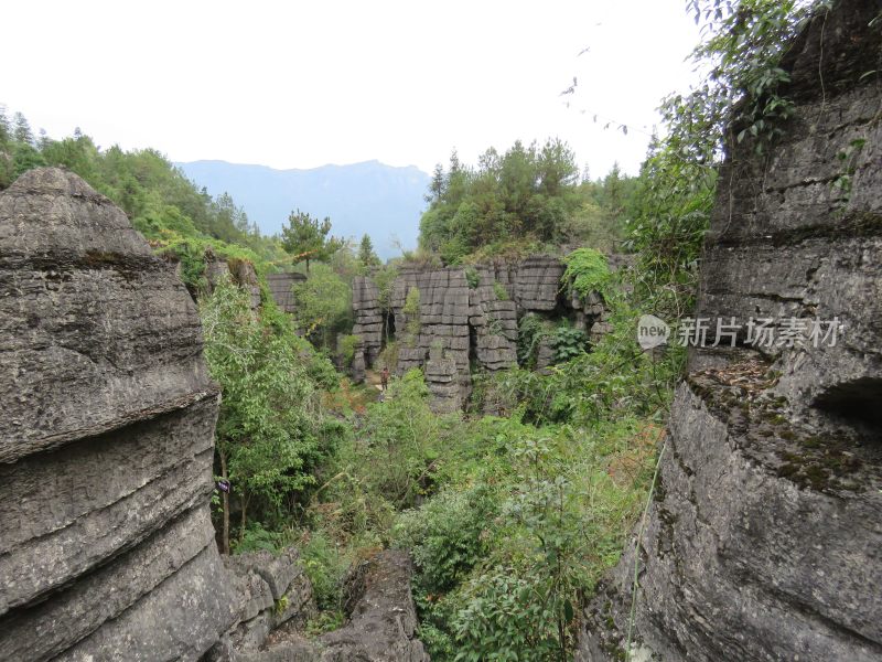 湖北恩施梭布垭石林旅游风光