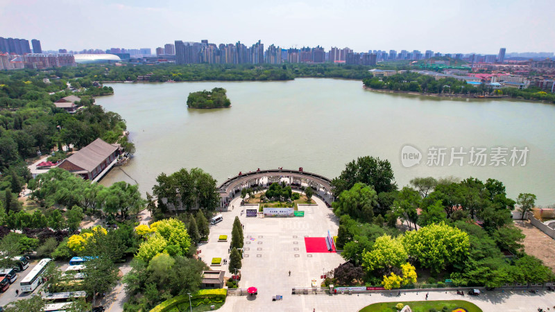 中国天津城市风光航拍图