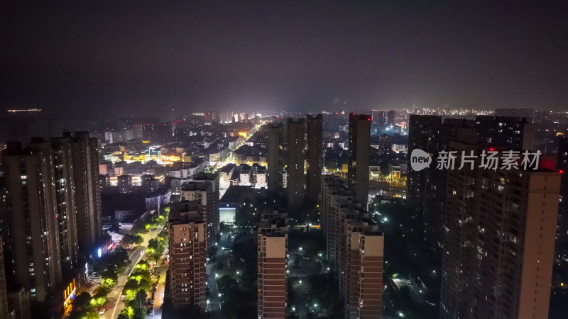 安庆城市大景夜景灯光