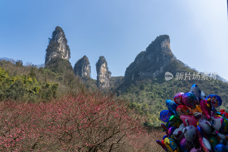 湘西卡斯特地貌山峰自然风景航拍