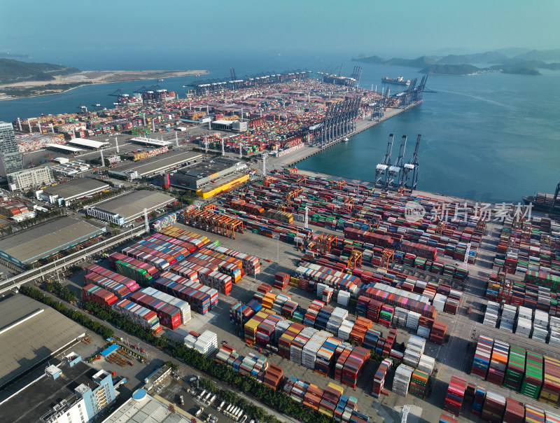 深圳市盐田区盐田港国际集装箱码头航拍