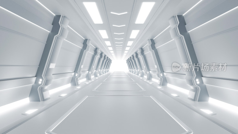 白色科技隧道穿梭