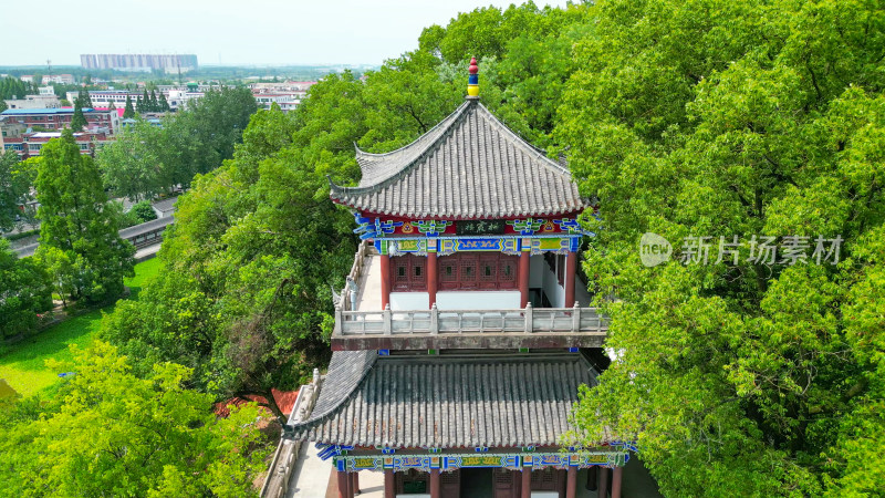 航拍湖北黄冈东坡赤壁景区