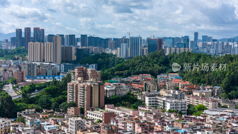 深圳龙华区城市风光航拍图