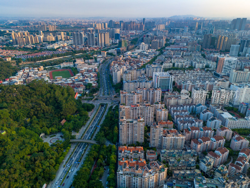 泉州城市风光交通航拍图