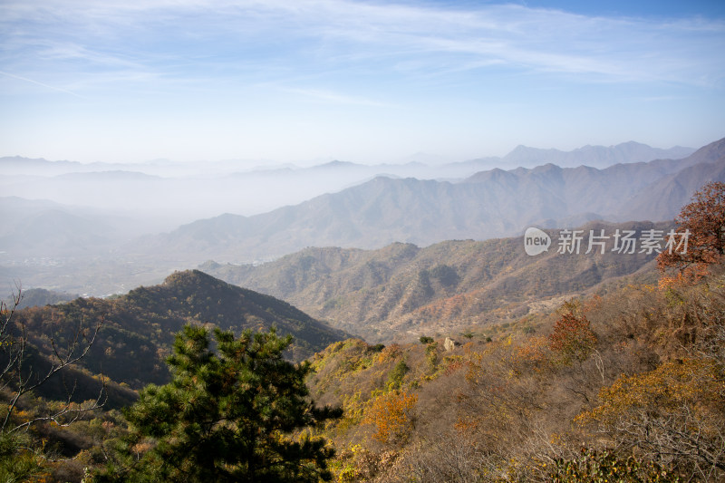 北京慕田峪秋日山脉壮阔景色