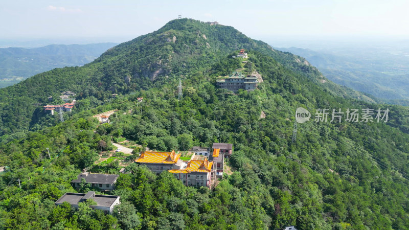 航拍湖北武汉木兰风景区木兰金顶