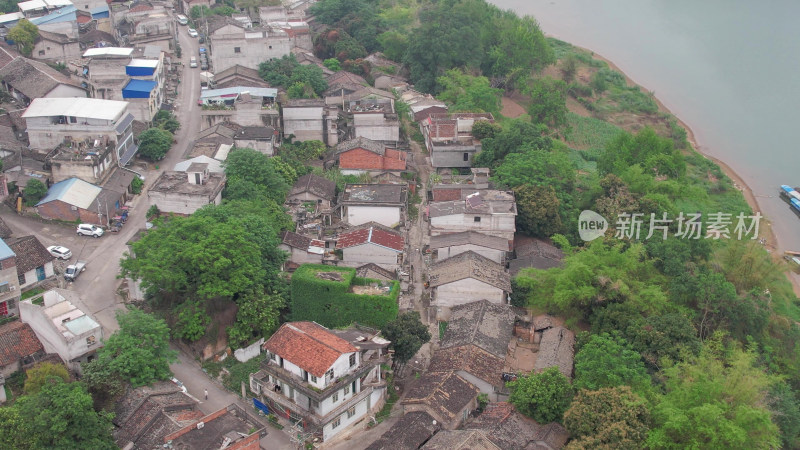 城市破旧老城区房屋建筑航拍