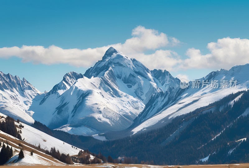 雪山高原草原森林风景